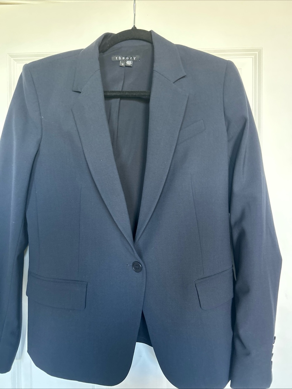 Theory Navy Women's Single-Button Blazer